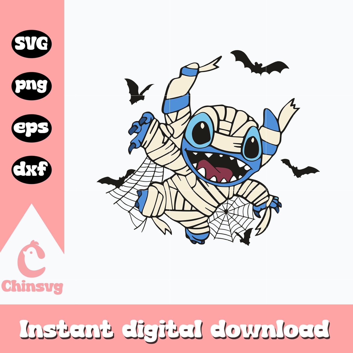 Stitch Mummy design Svg, Halloween svg