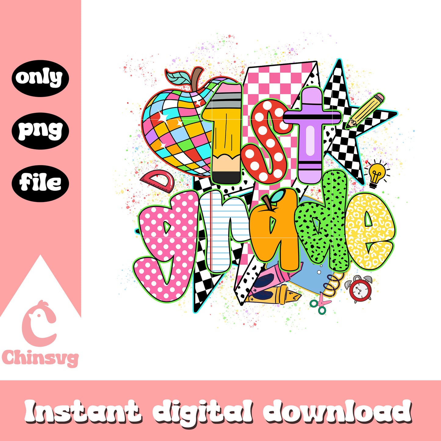 1st grade back to school day clipart png, clipart back to school png