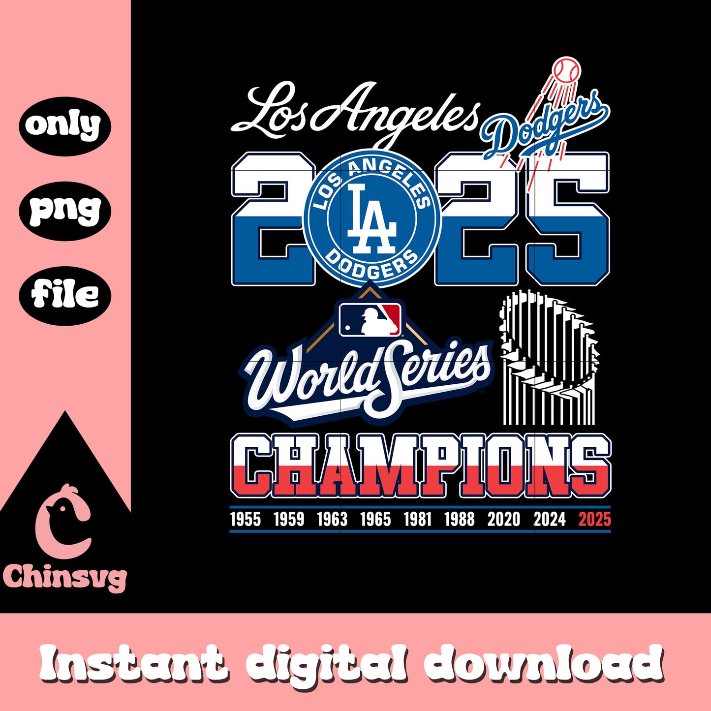 2025 world series champions png, ls angeles dodgers baseball png