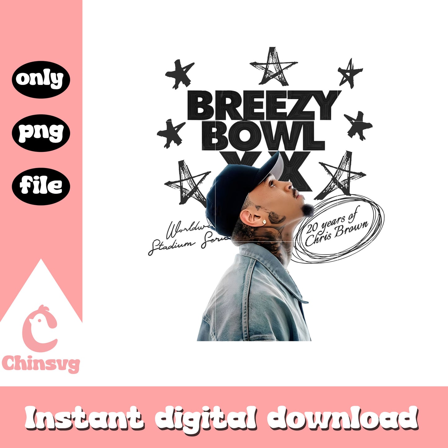 20 years of chris brown design png, chris brown merch png