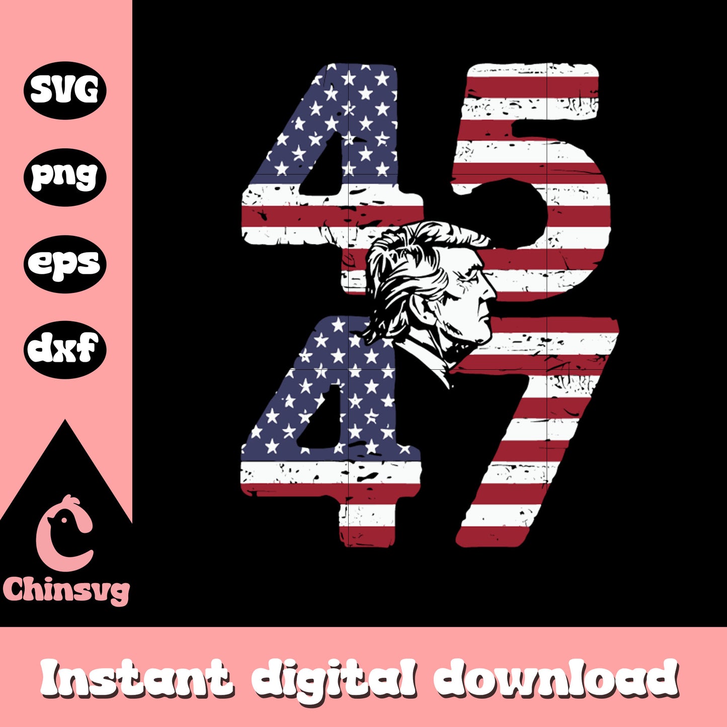 45 47 Donald Trump President svg, donald trump logo svg