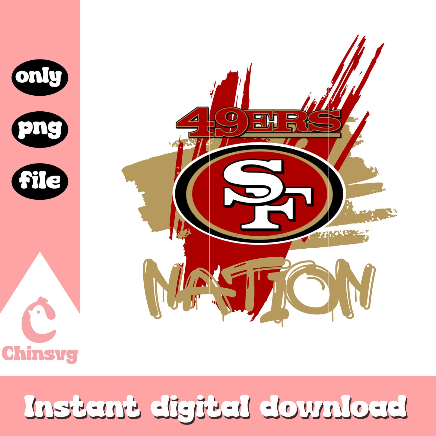 49ers nation logo design png, San Francisco 49ers logo png