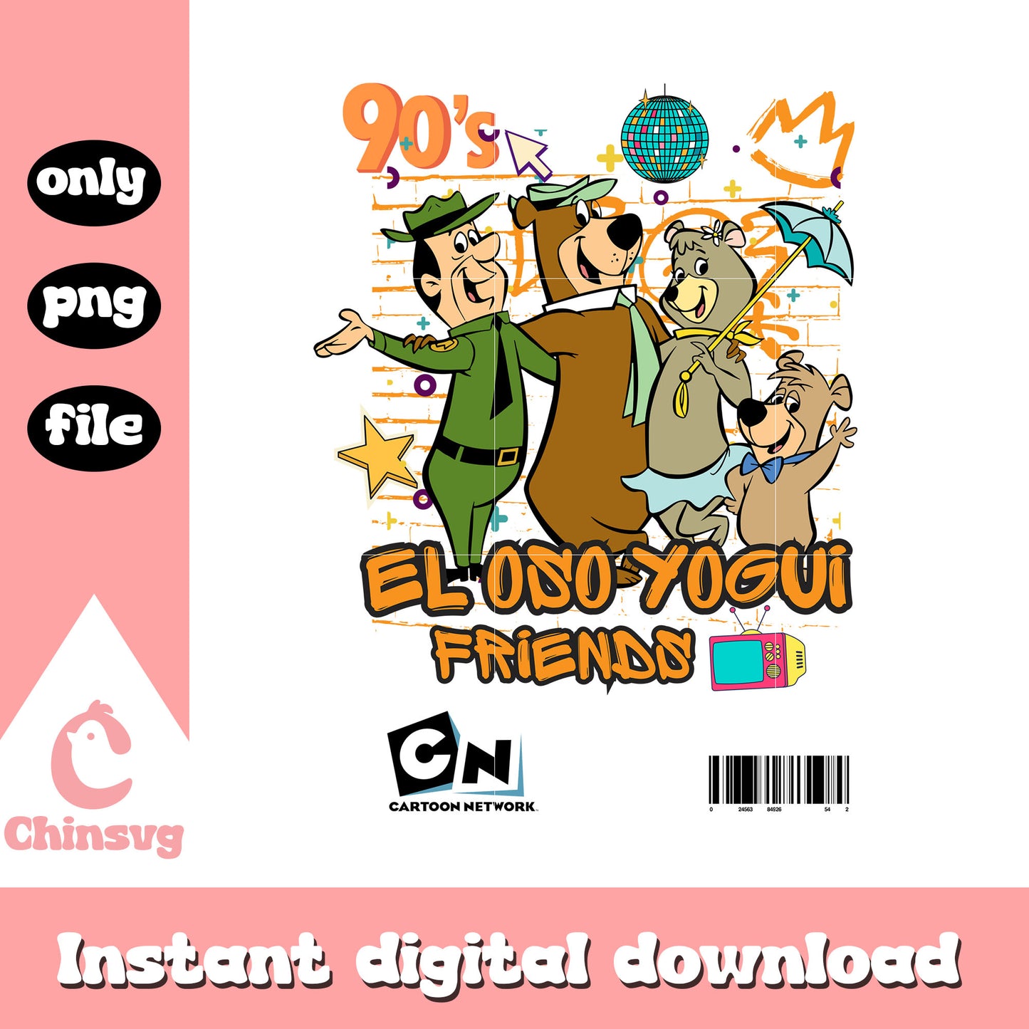 90s el oso yogui friends characters design png, yogi bear cartoon png