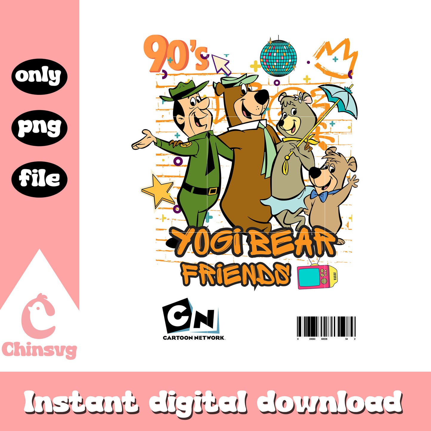 90s yogi bear friends characters design png, yogi bear friends png