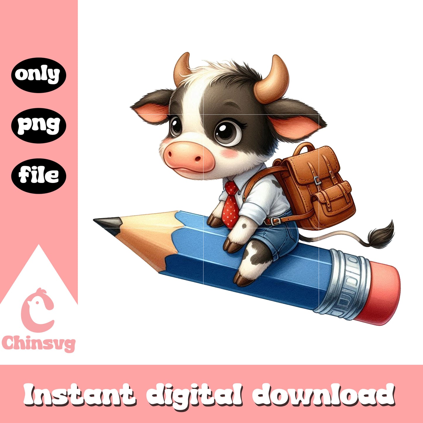 A cartoon of cow drive pencil png, school spirits season 2 png