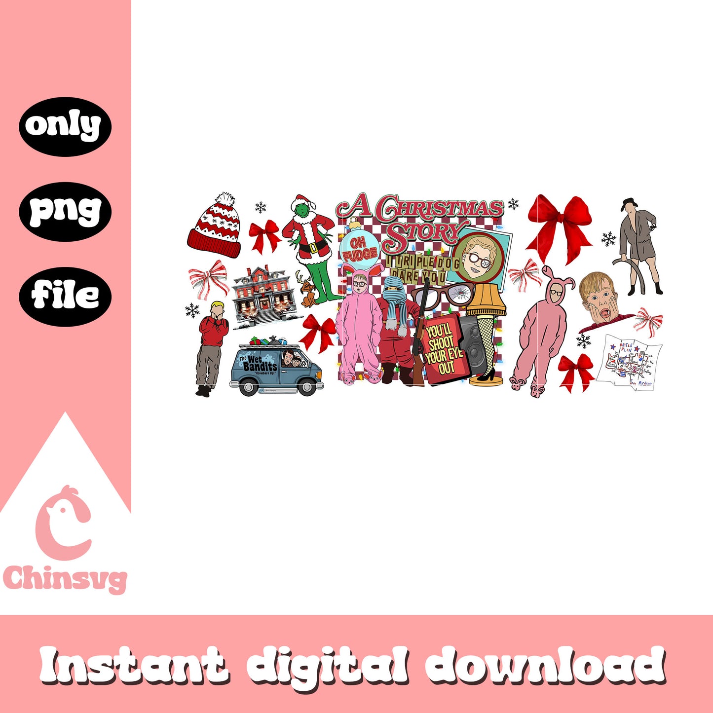 A christmas story you'll shoot quote png, grinch xmas png