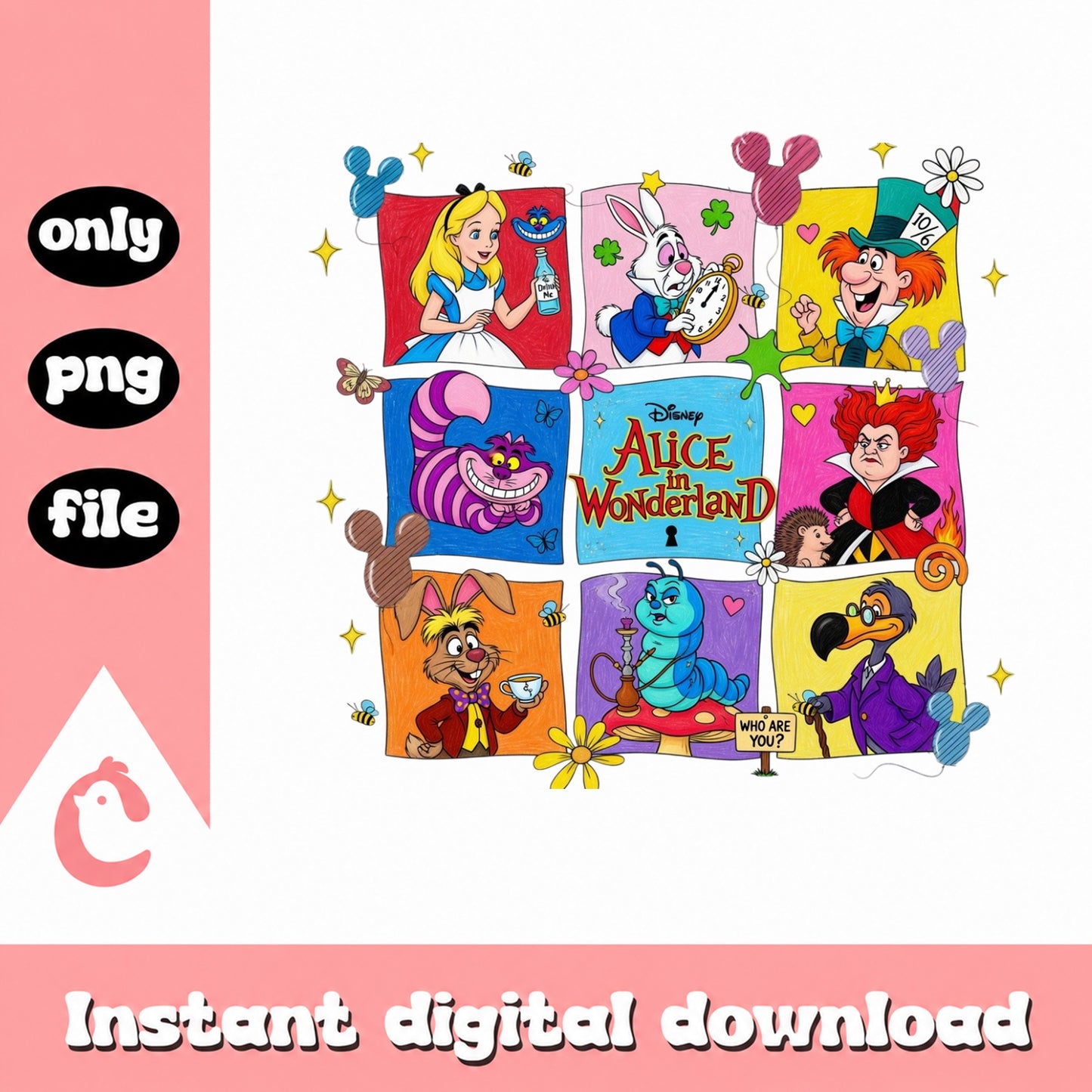 Alice In Wonderland Characters PNG, Disney Alice PNG, Cheshire Cat PNG