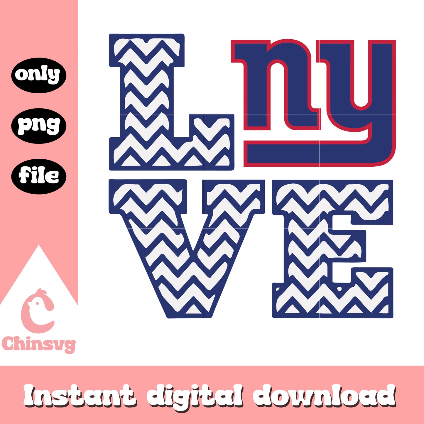 American football love ny design svg, giants nfl team svg