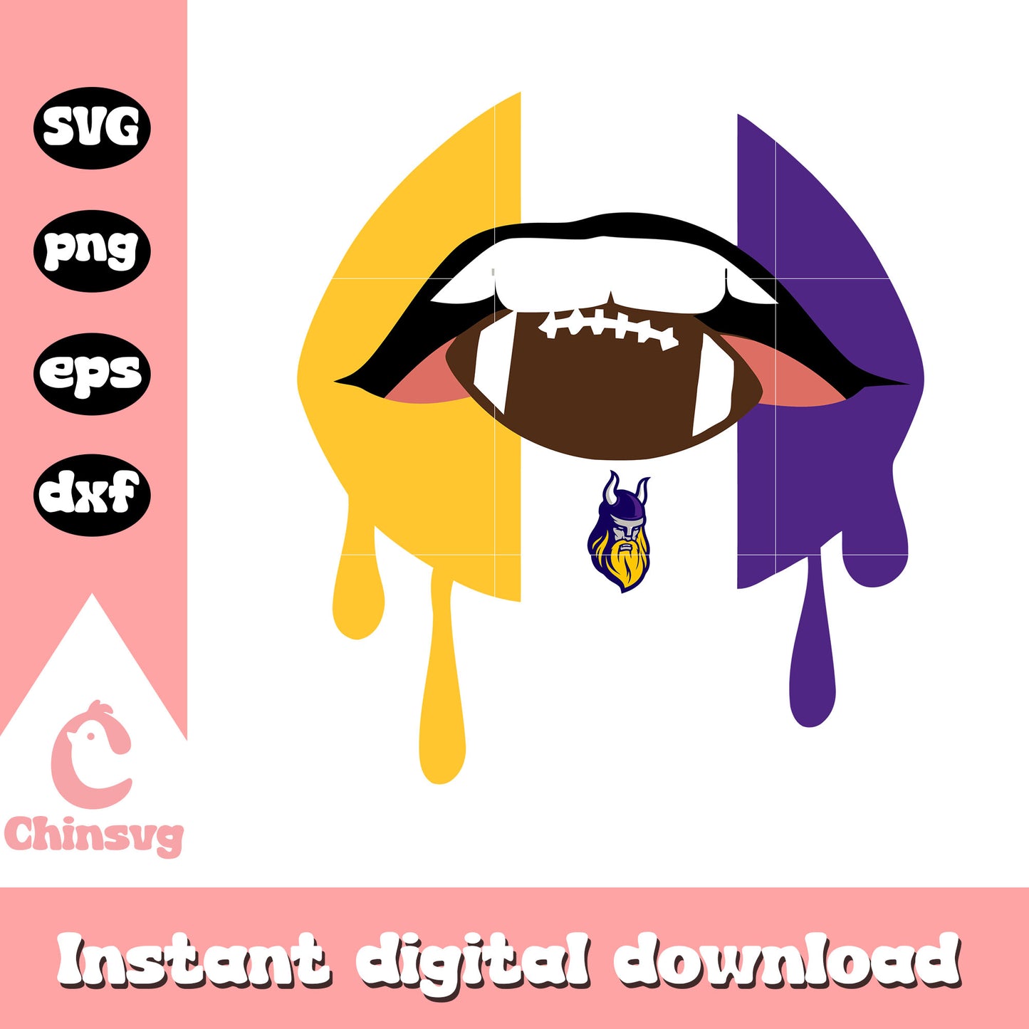 American football minnesota vikings nfl lips svg, football vikings svg