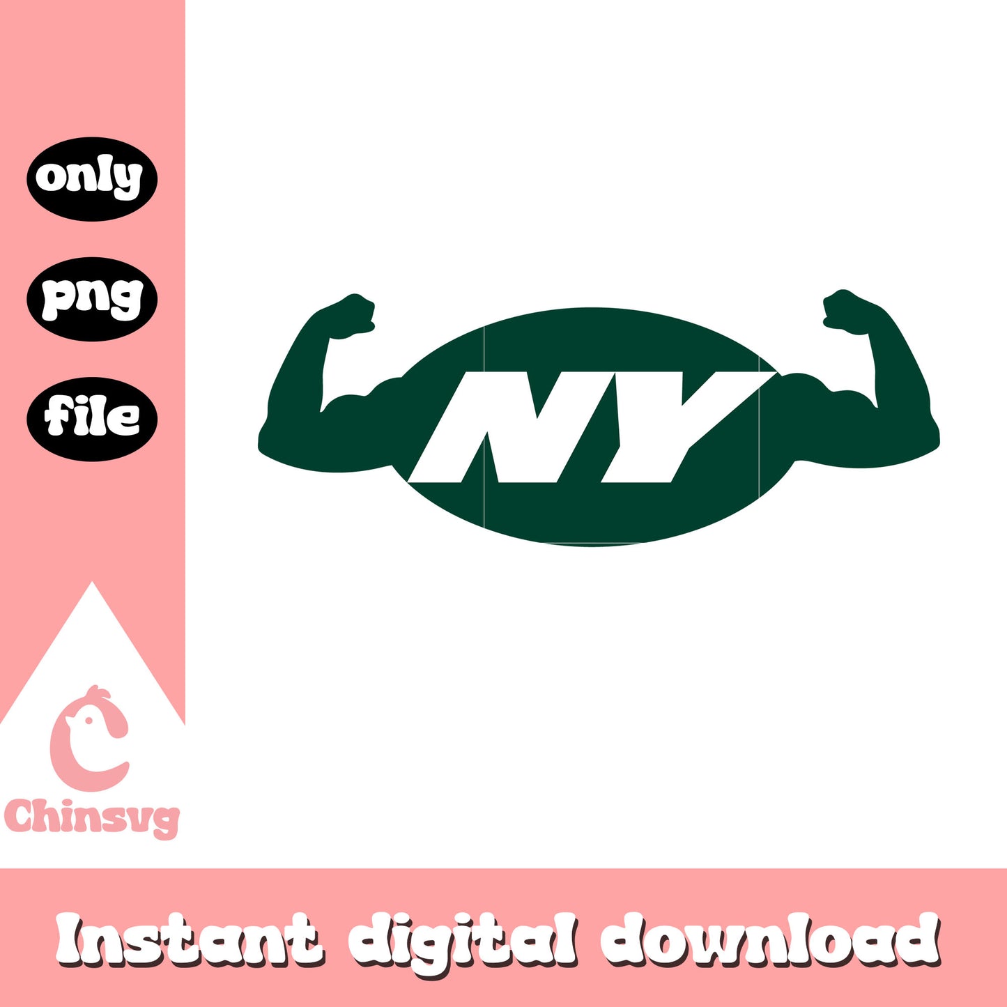 American football ny nfl strong power svg, jets retro logo svg