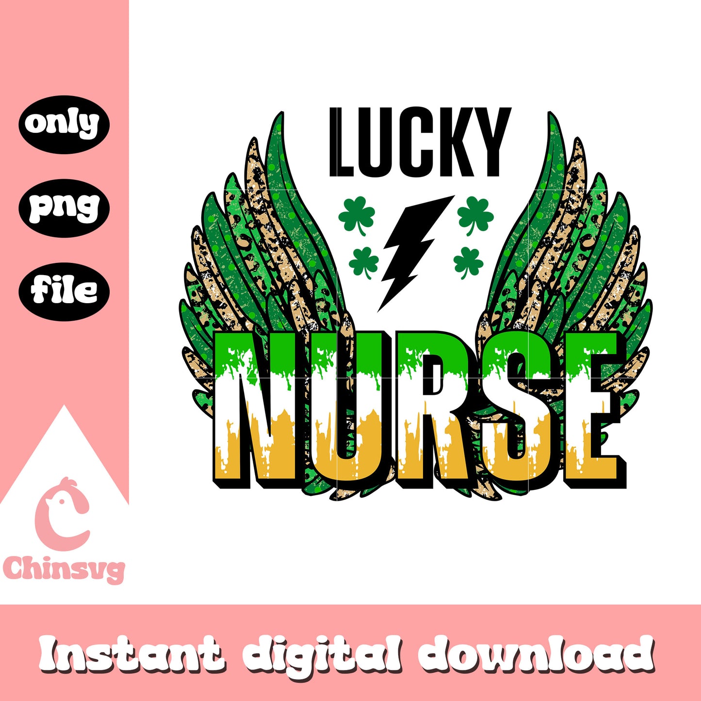 Angel nurse st patrick’s png, st patrick day decoration png