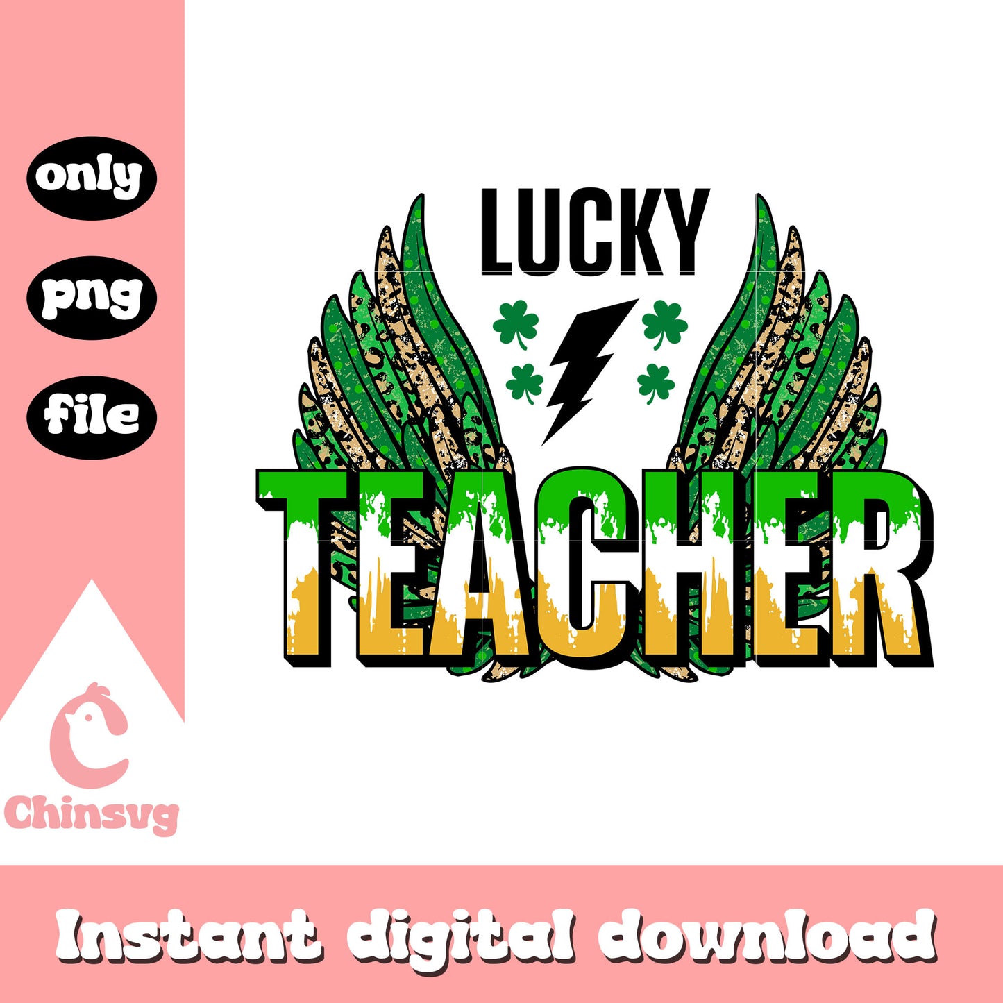 Angel teacher st patrick’s png, happy st patricks day png