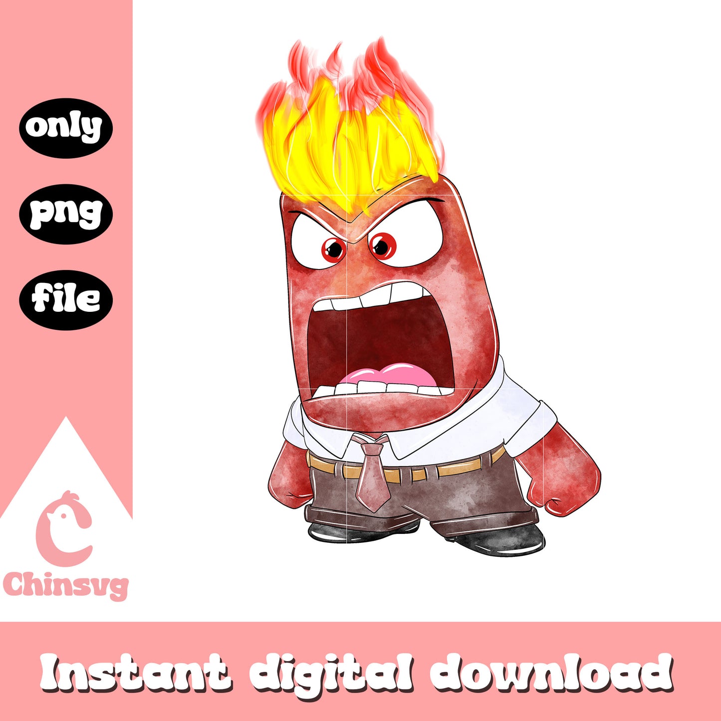 Anger shout inside out design png, anger from inside out png
