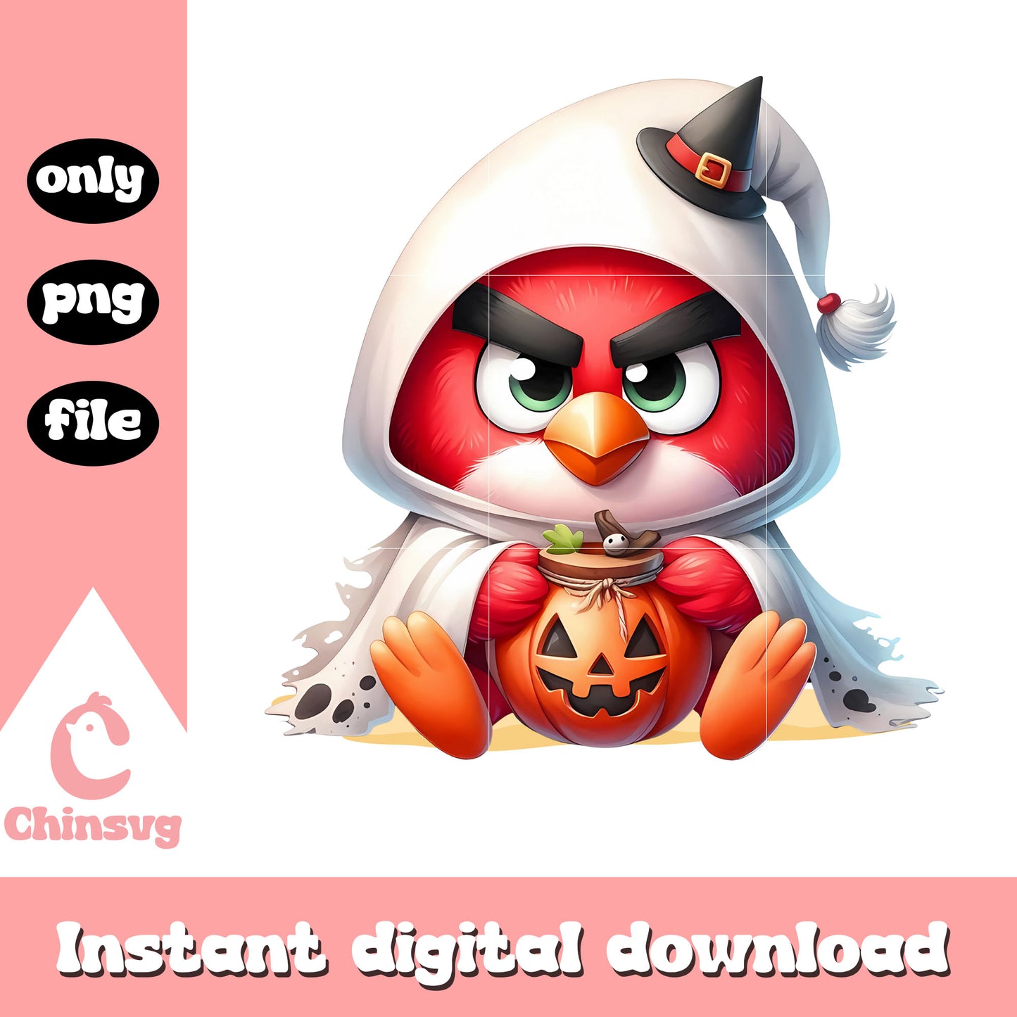 Angry bird happy halloween png, halloween day png
