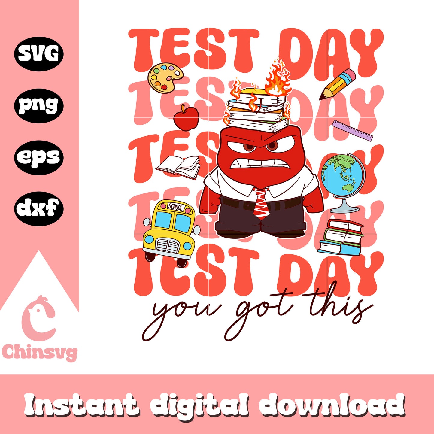 Angry test day you got this svg, angry inside out svg, inside out character svg