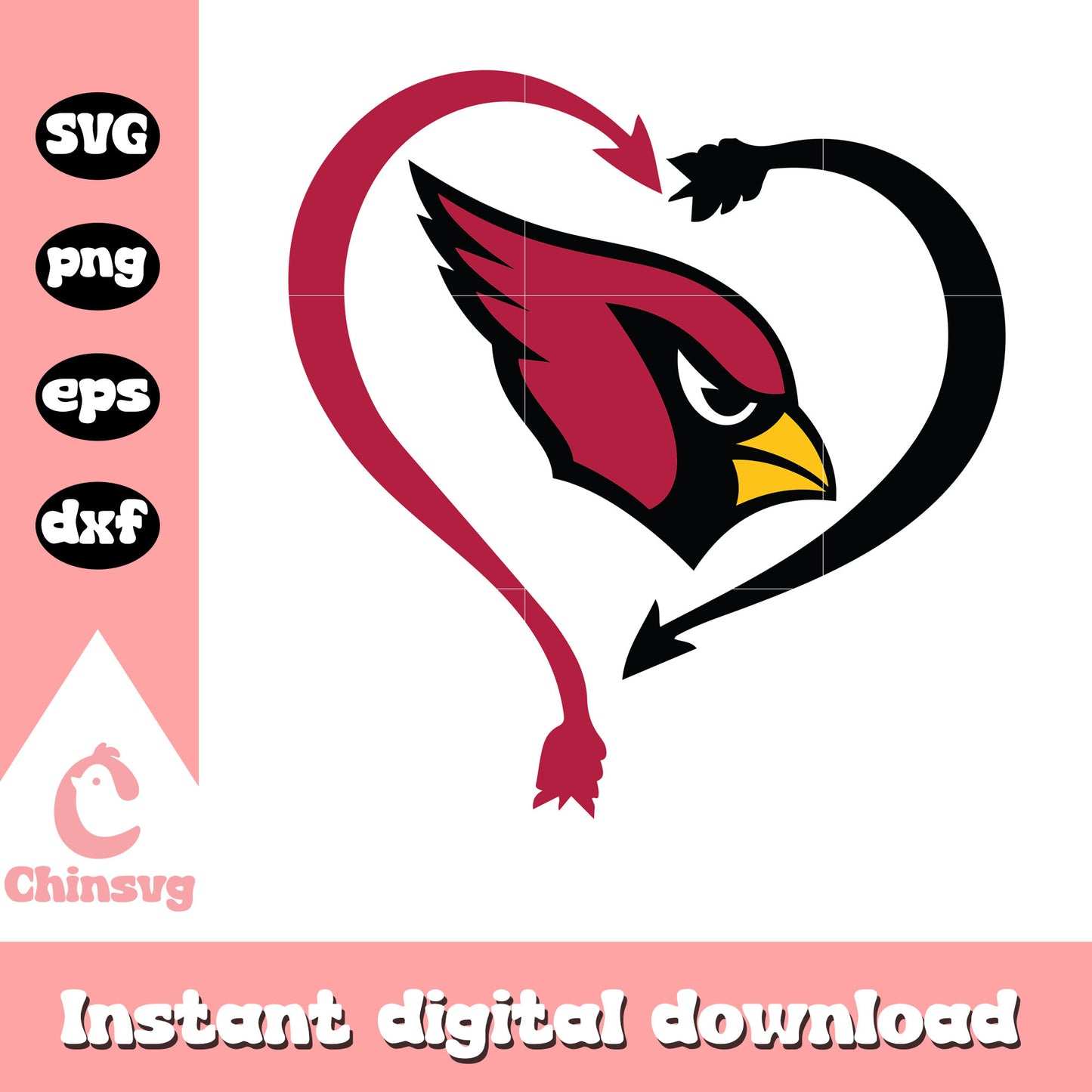 Arizona cardinals nfl heart arrow logo svg, arizona cardinals nfl team svg