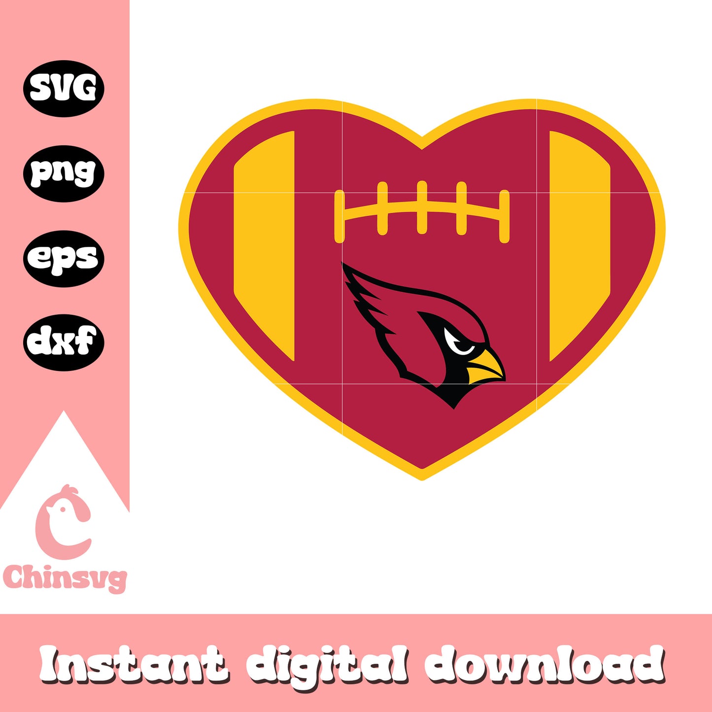 Arizona cardinals nfl heart ball logo svg, nfl arizona cardinals team svg