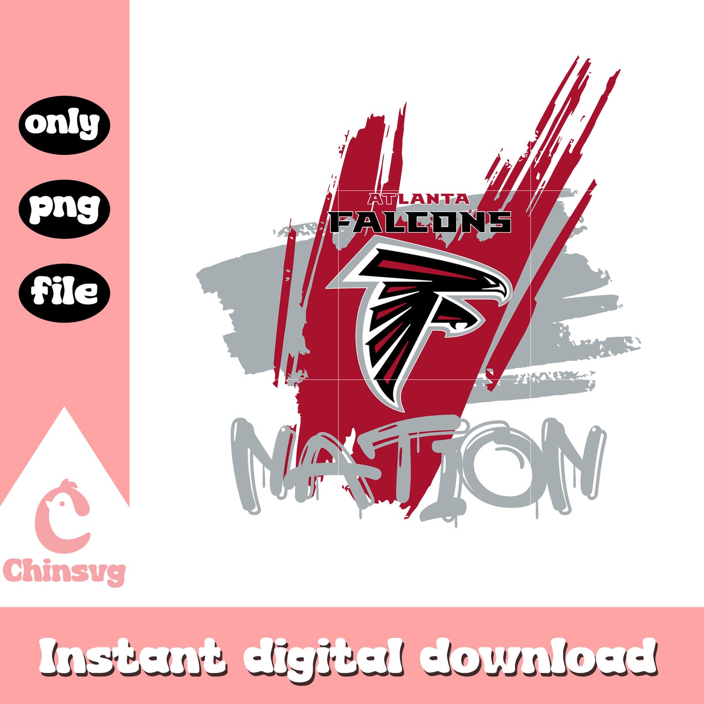 Atlanta Falcons nation football png, nfl football png