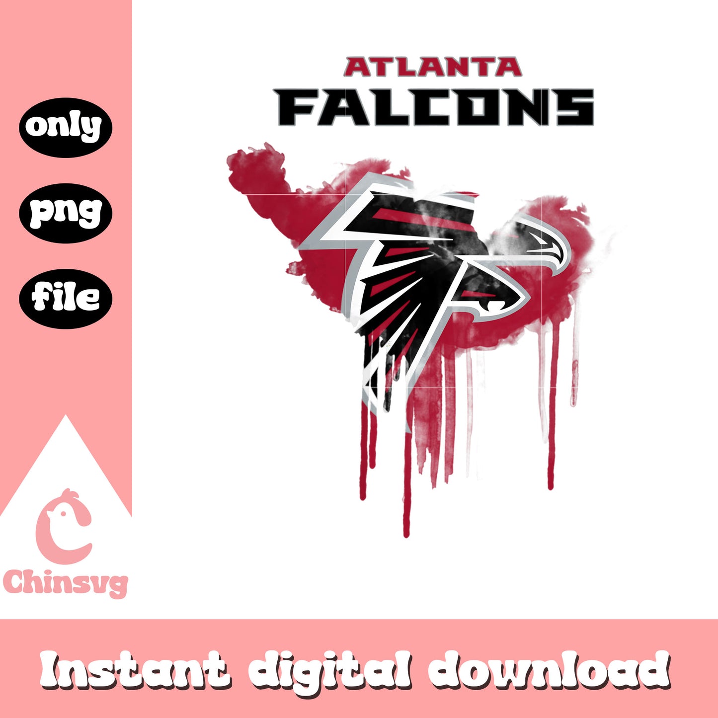 Atlanta Falcons nfl logo dripping png, Atlanta Falcons png