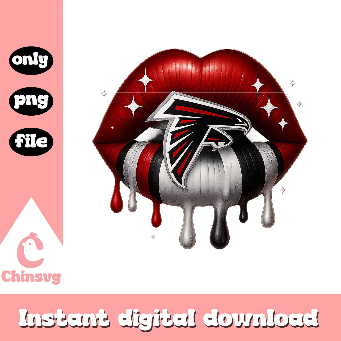 Atlanta falcons dripping lips png, atlanta falcons png, nfl football png