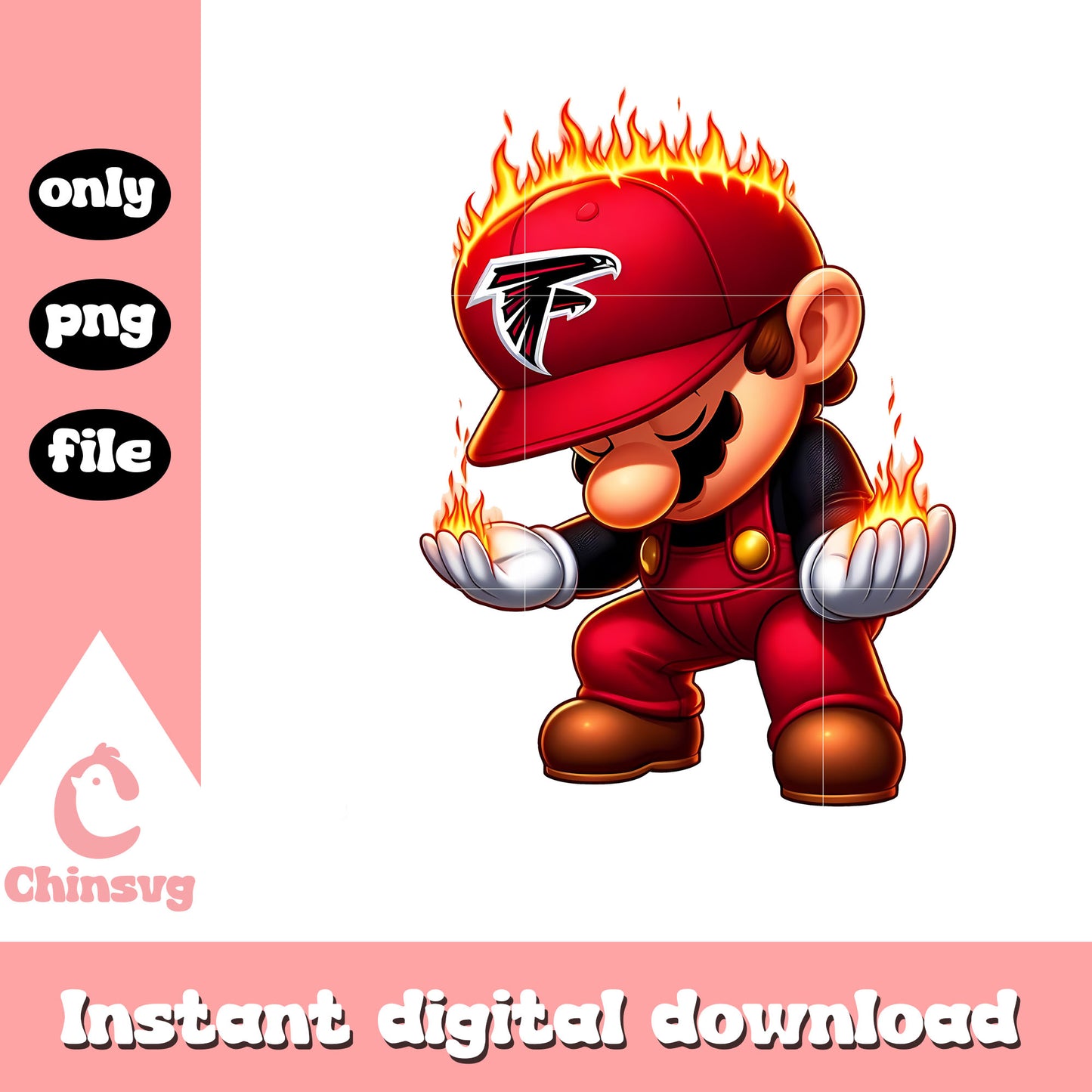 Atlanta falcons fire mario png, atlanta falcons football png