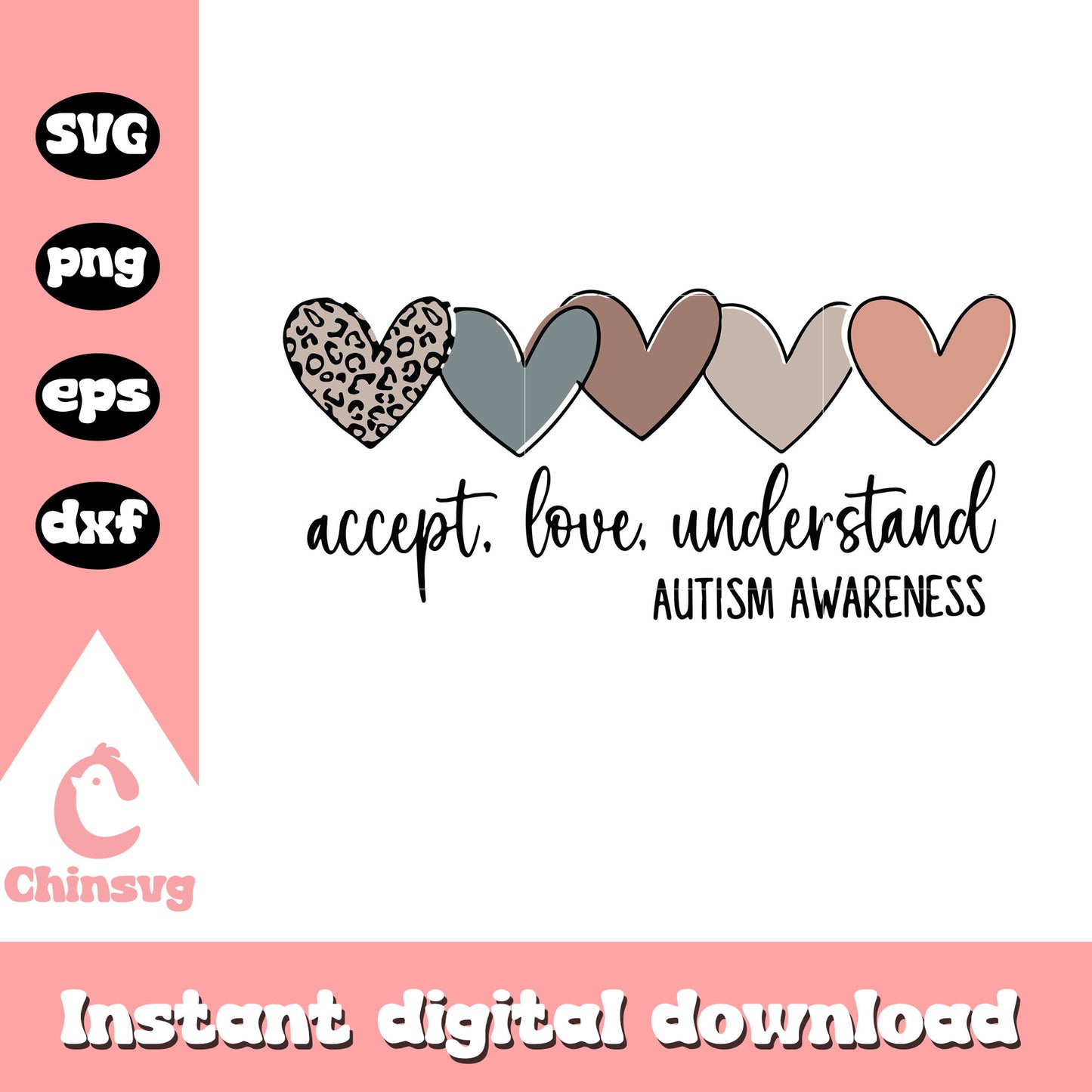 Autism accept understand love svg, autism awareness quote svg