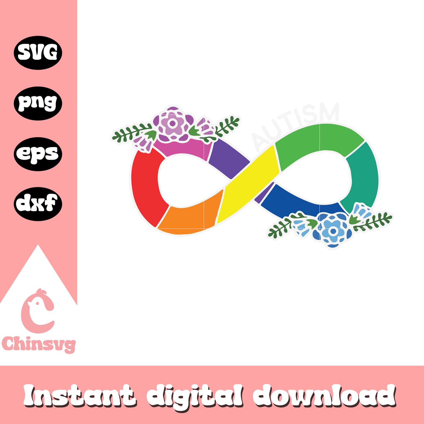 Autism infinity color design svg, autism awareness svg, infinity svg