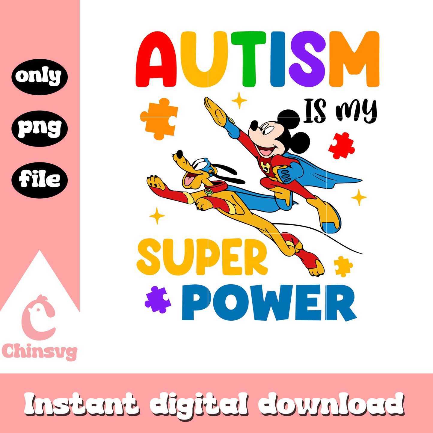 Autism is my super power png, autism awareness png, cartoon png