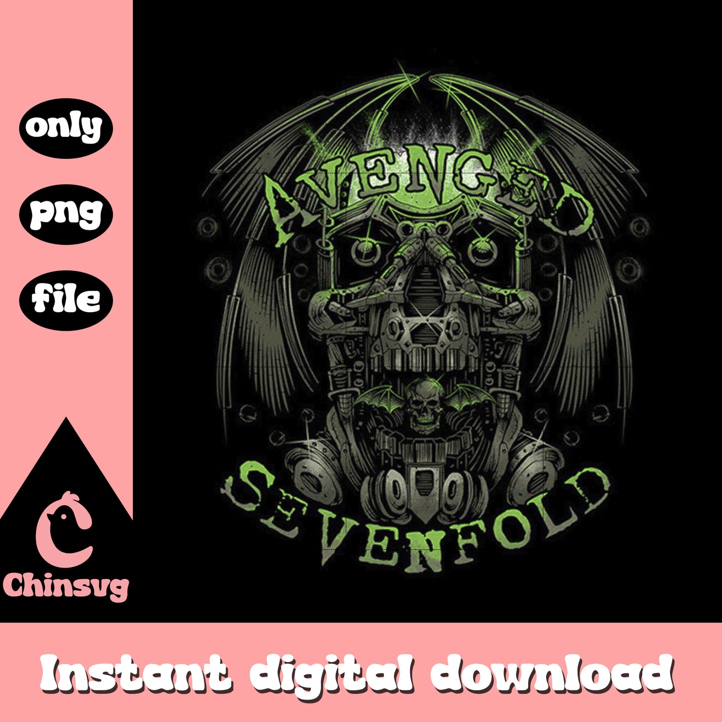 Avenged sevenfold symbol band design png, rock band png