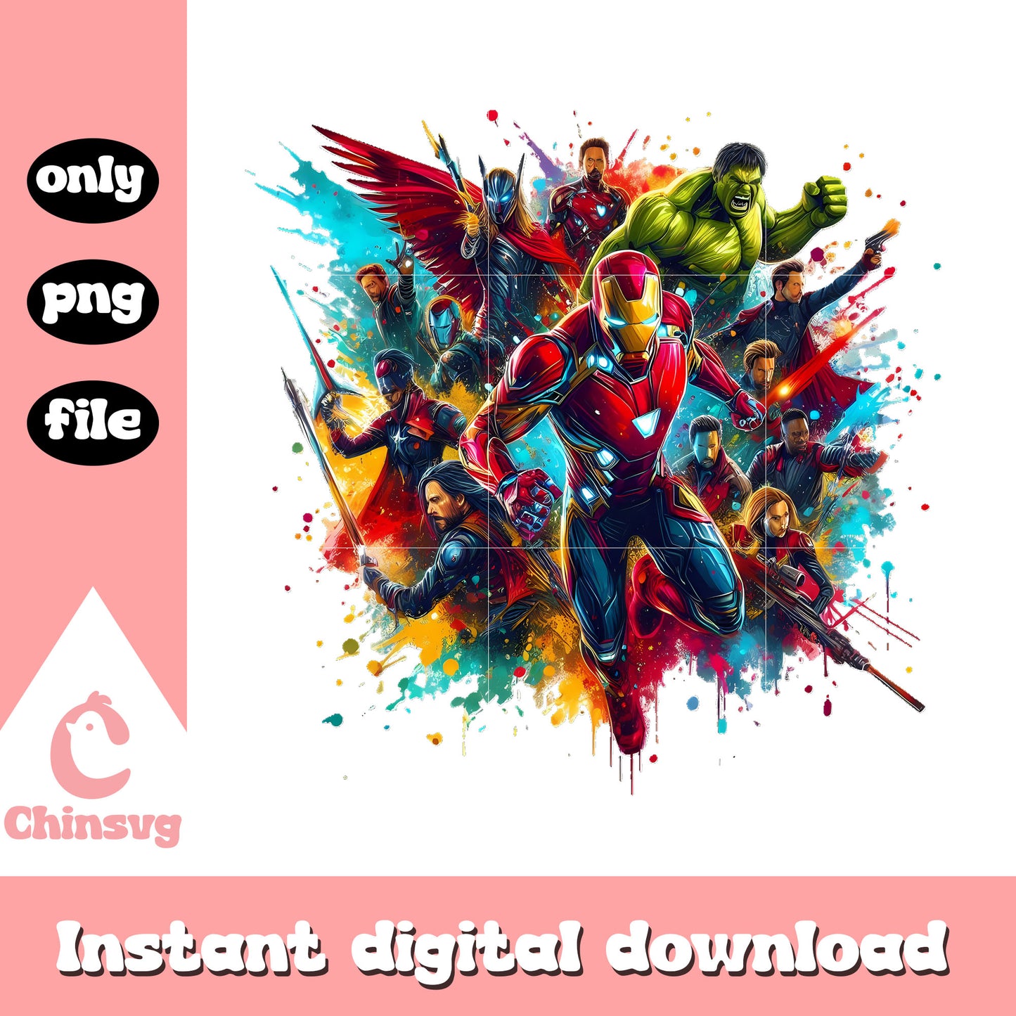 Avengers doomsday characters design png, avengers cast png