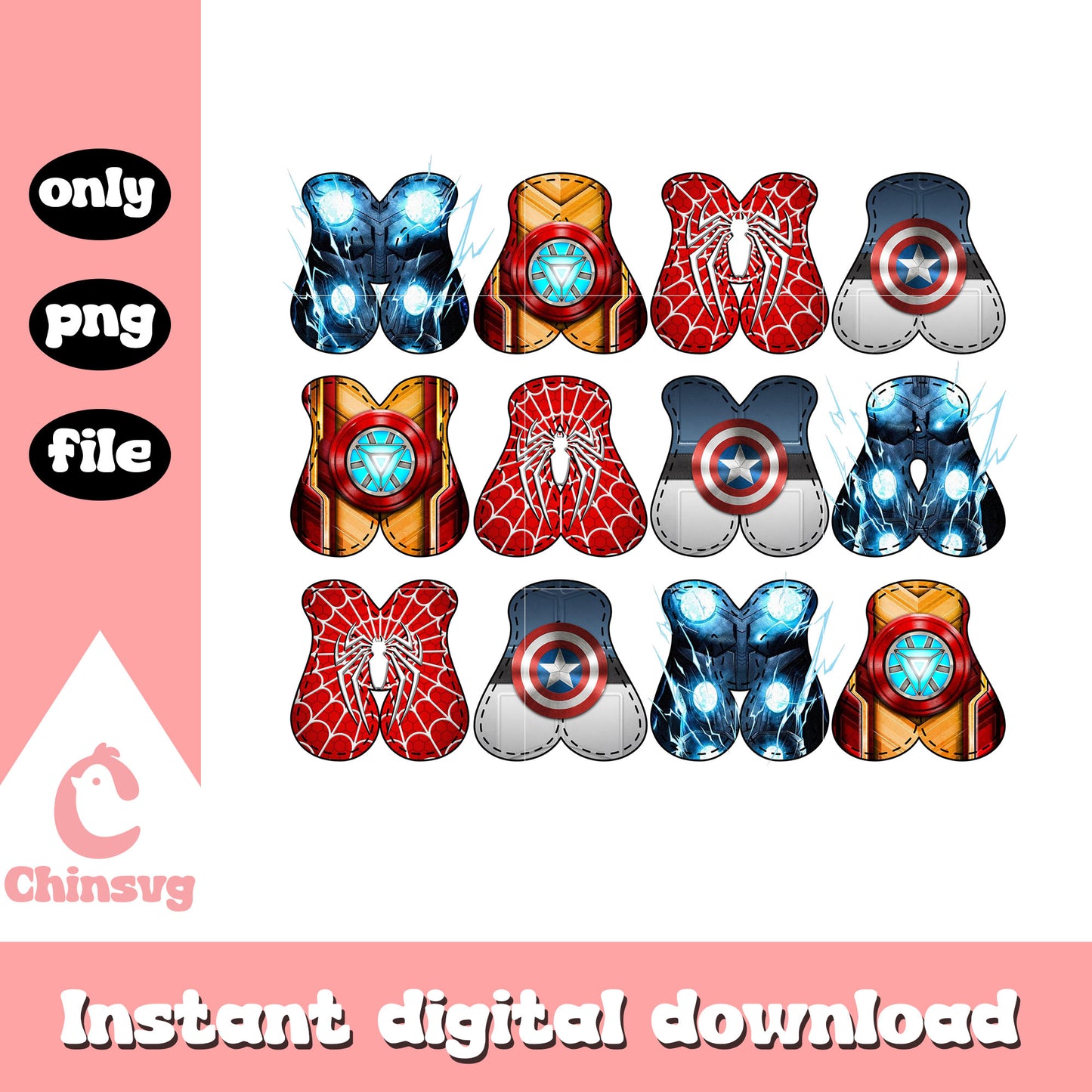 Avengers mama font design png, advengers png, marvel png