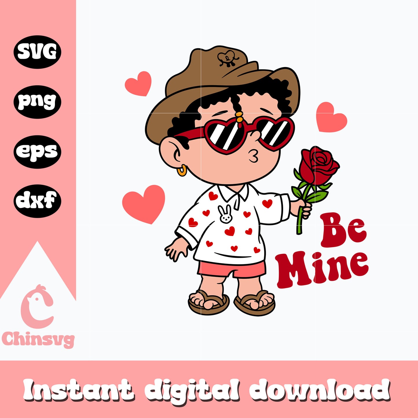 Baby Benito Be Mine svg, Bad Bunny Valentine svg, valentine svg