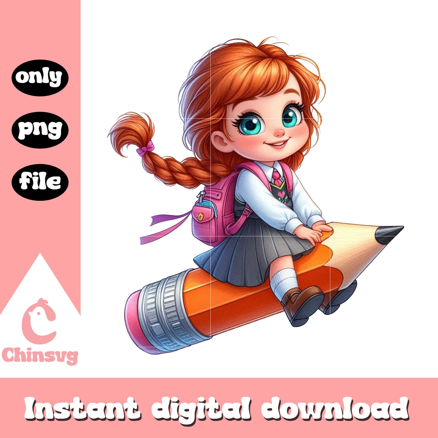 Baby anna back to school png, school day png, disney png