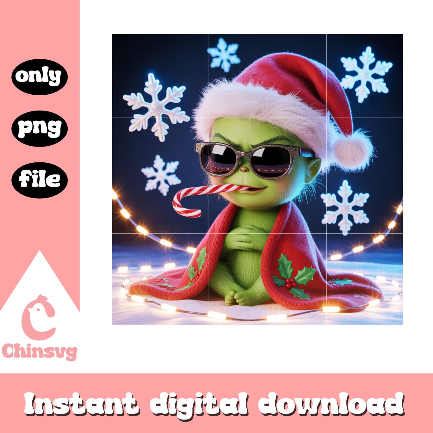 Baby grinch glasses christmas snowflake png, images of grinch png