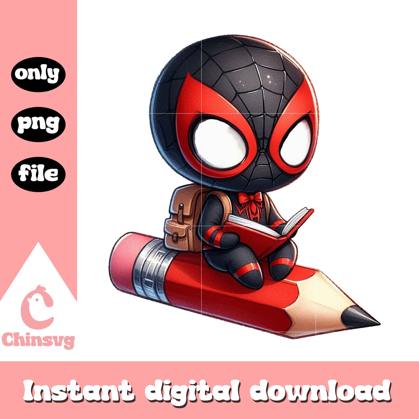 Baby spider man black go to school png, magic school png