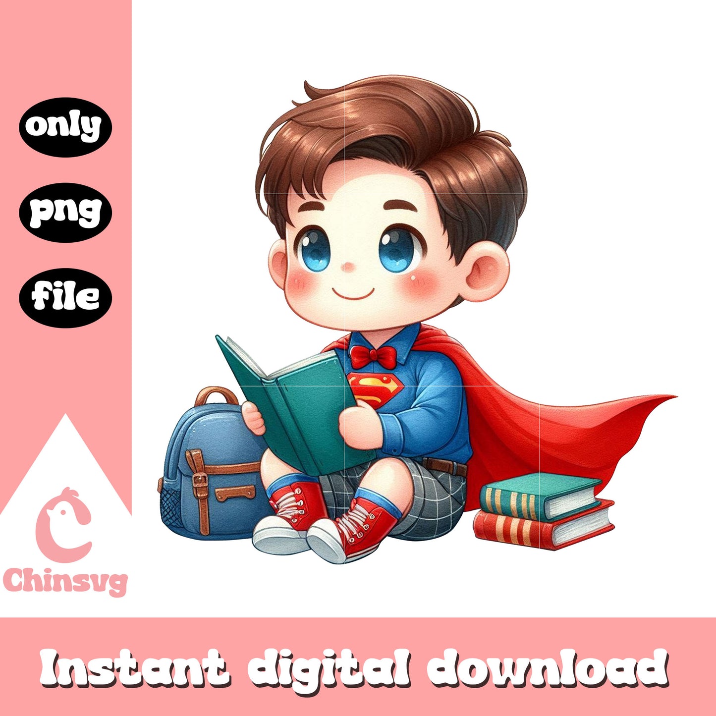 Baby superman best time to learn png, school day png