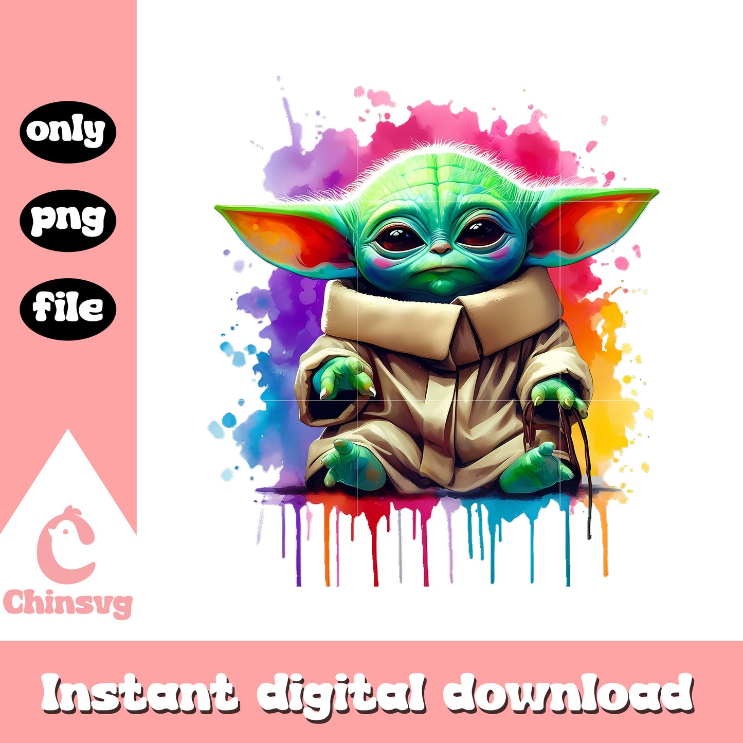 Baby yoda cast on star wars design png, baby yoda character png
