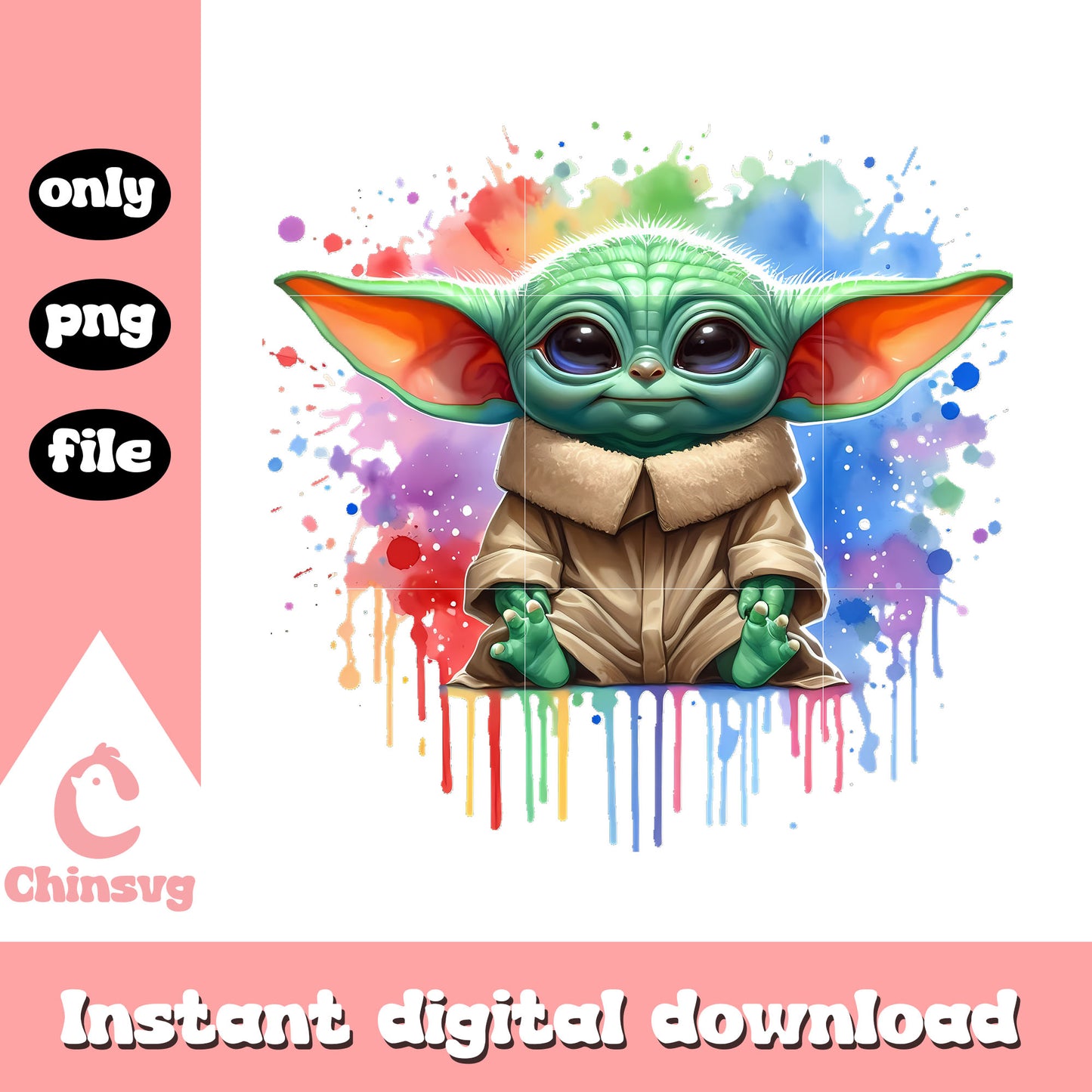 Baby yoda character colorful design png, star wars characters png