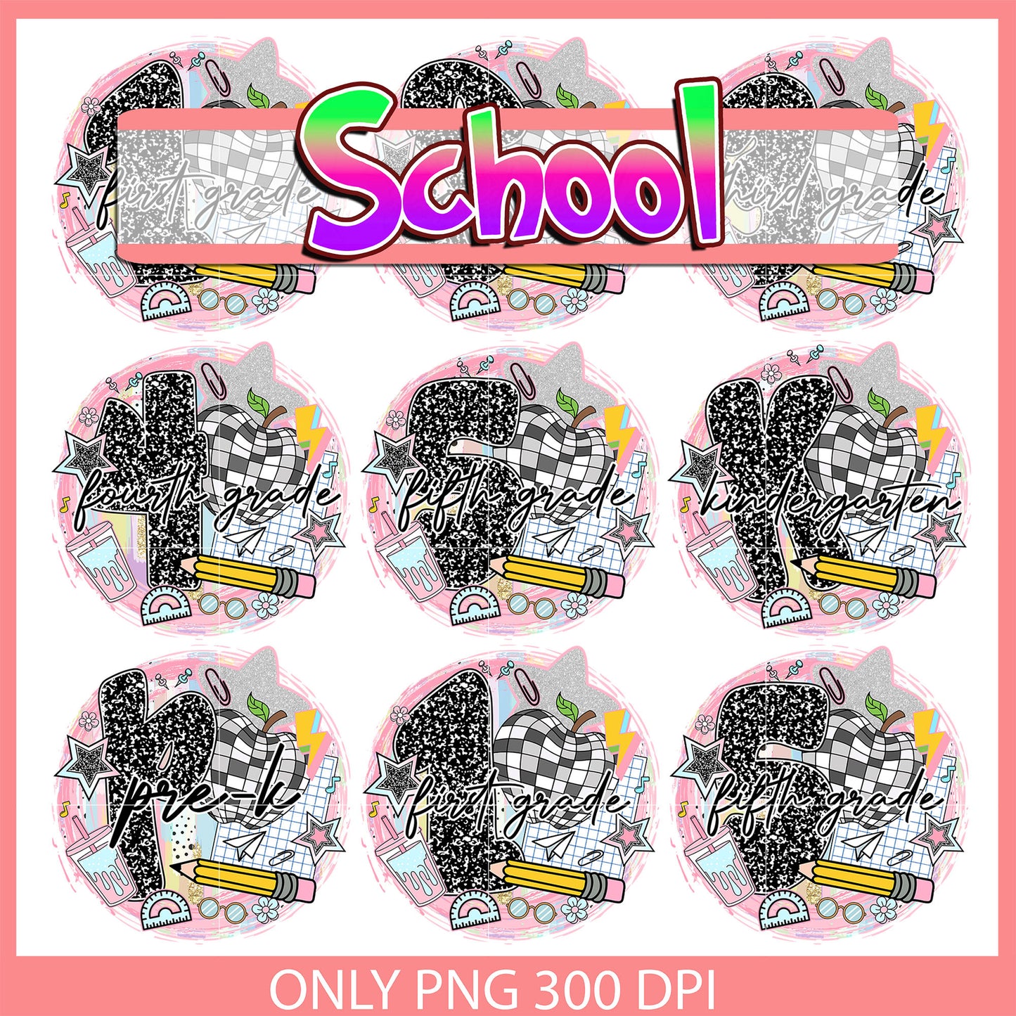 Back to school clipart bundle png, welcome back to school png