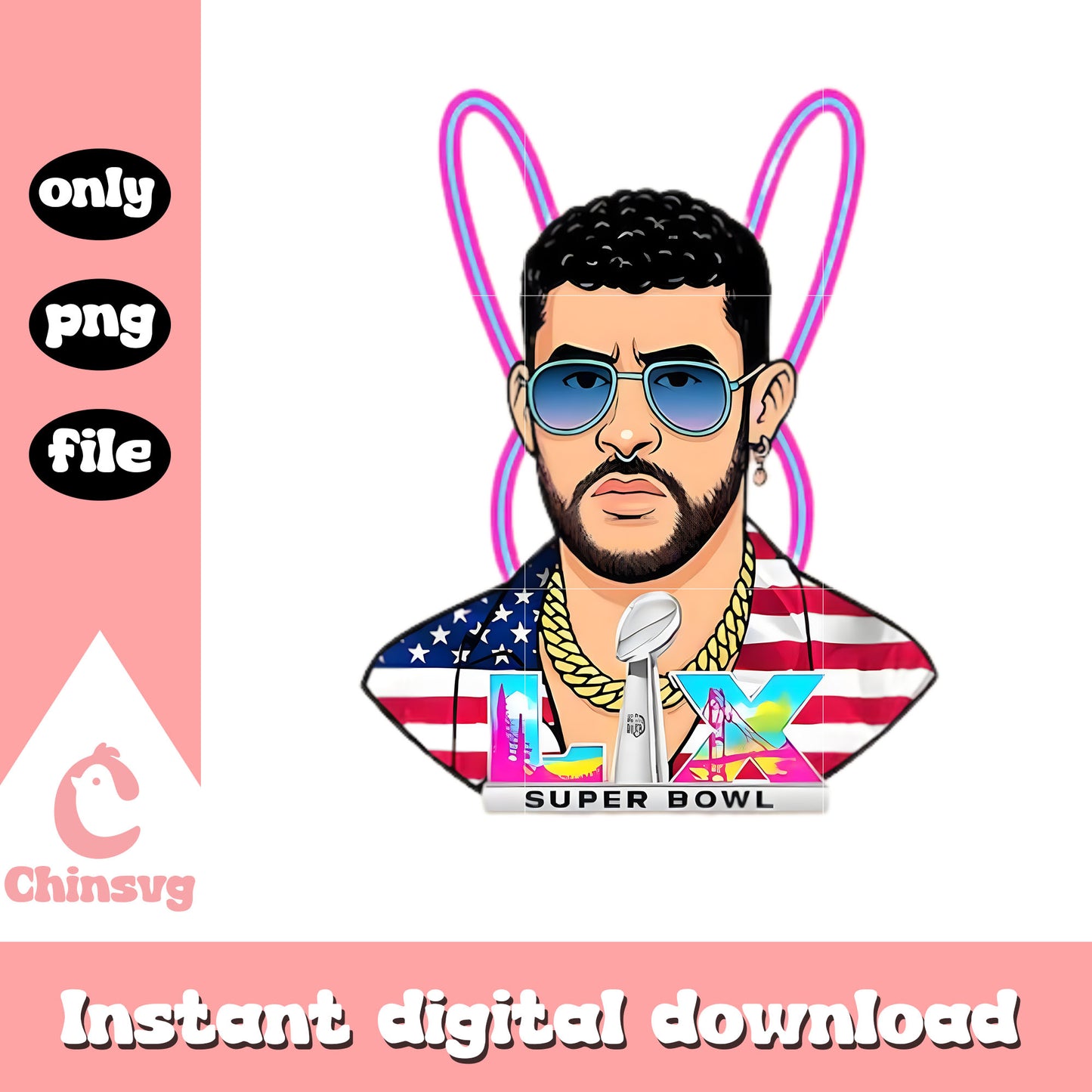 Bad bunny super bowl png, bad bunny puerto rico png