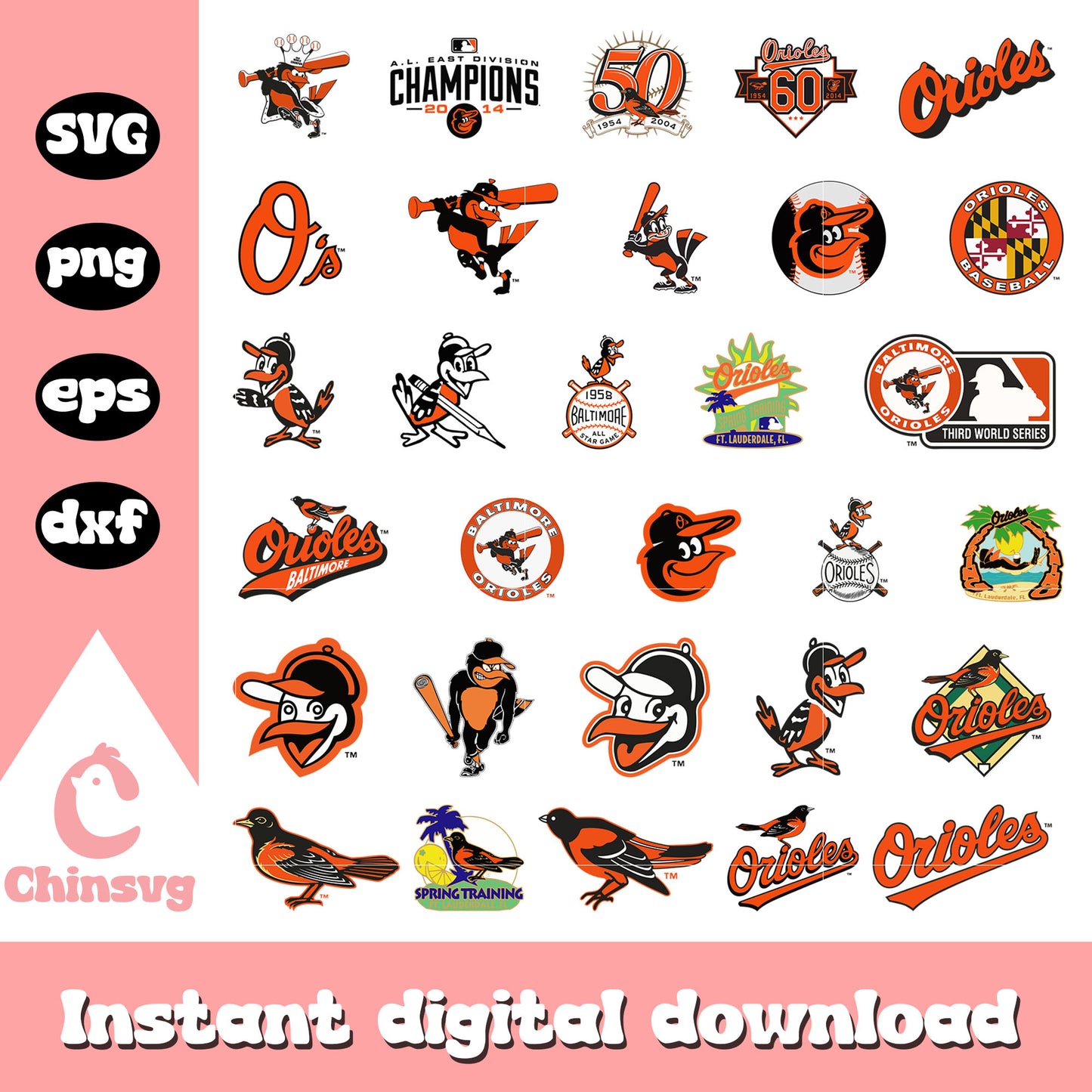 Baltimore orioles logo bundle svg, baltimore orioles svg