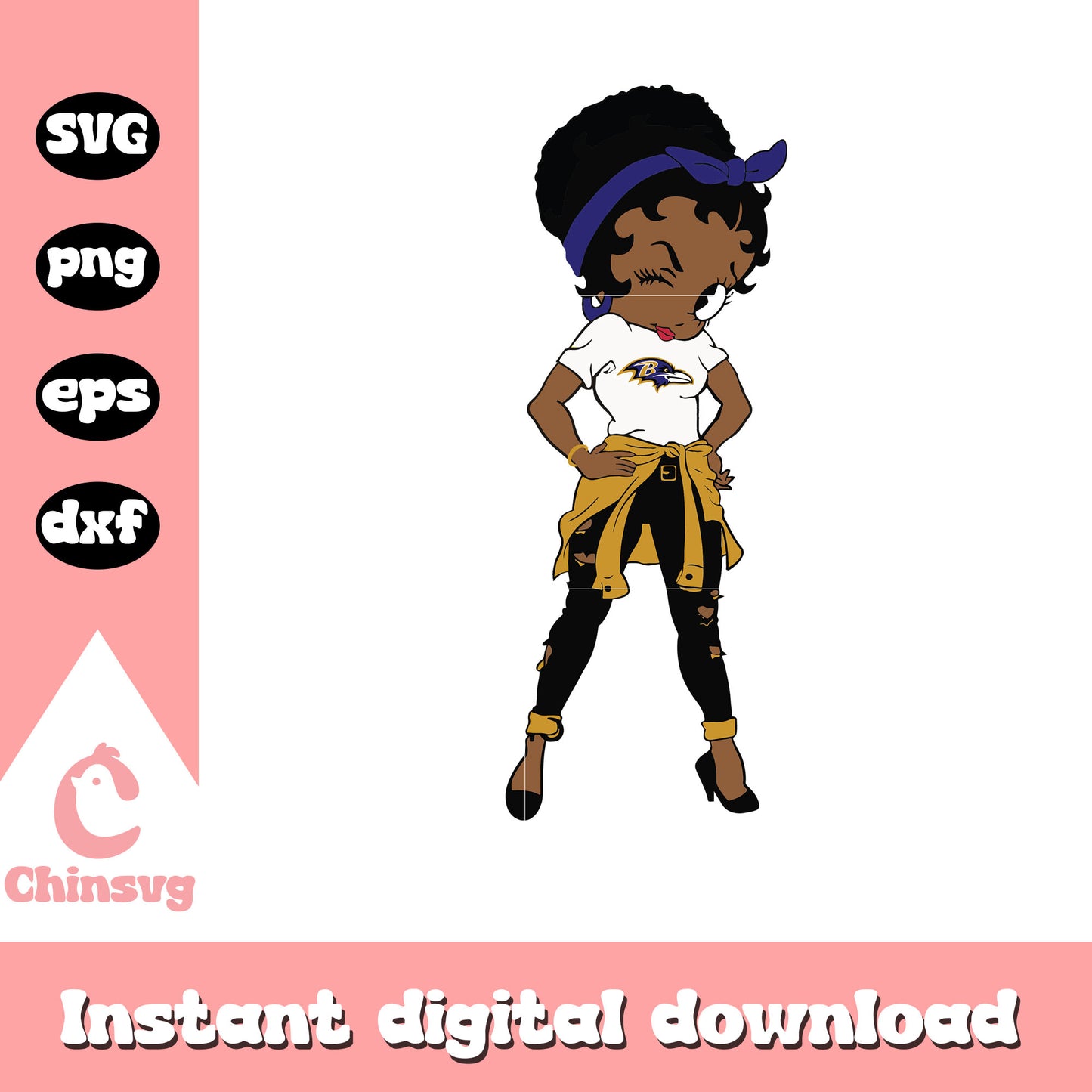 Baltimore ravens betty boop fan svg, betty boop svg