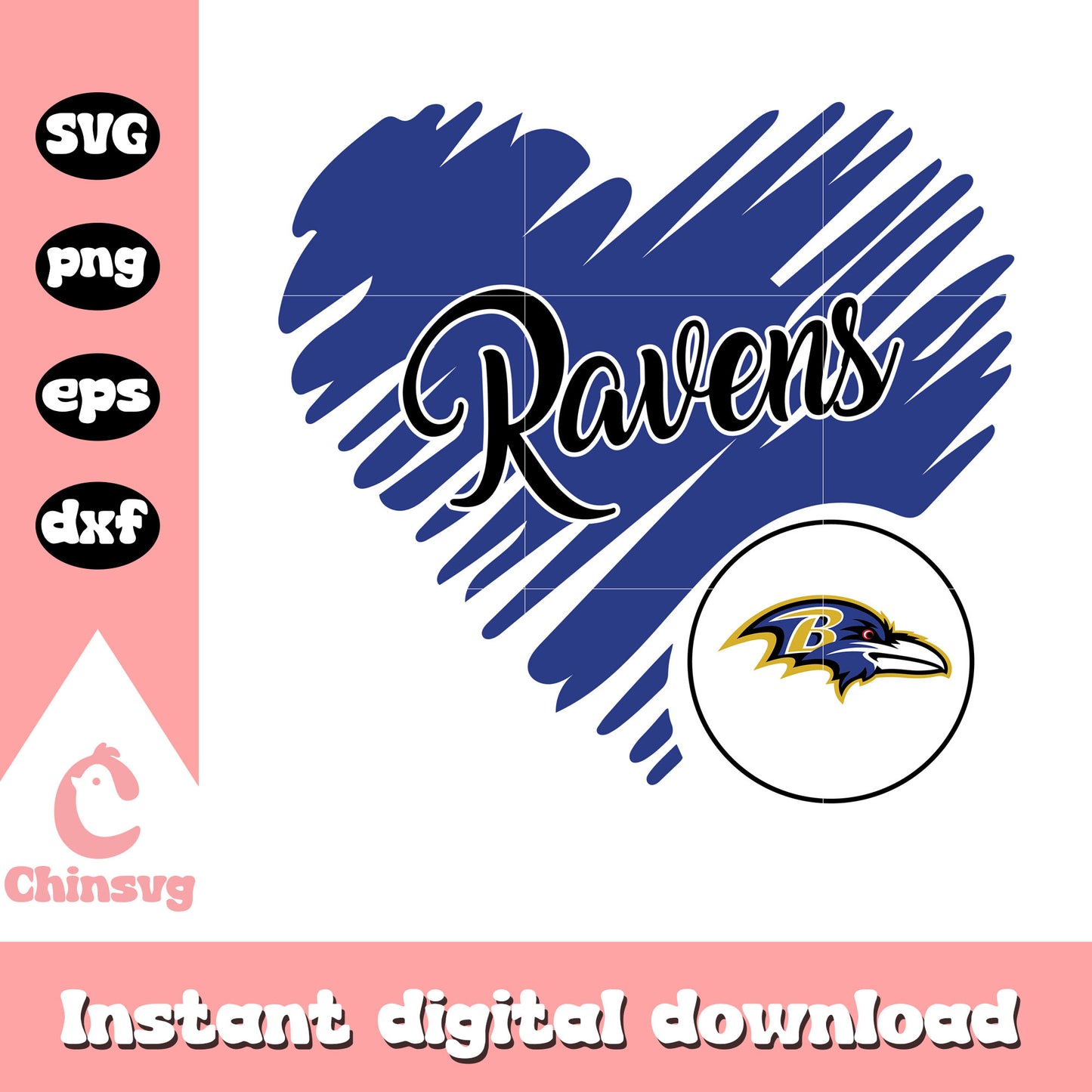 Baltimore ravens heart logo design svg, nfl playoff picture svg