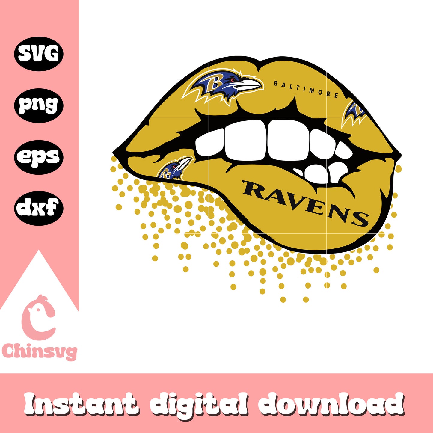 Baltimore ravens lips bite design svg, nfl standings svg