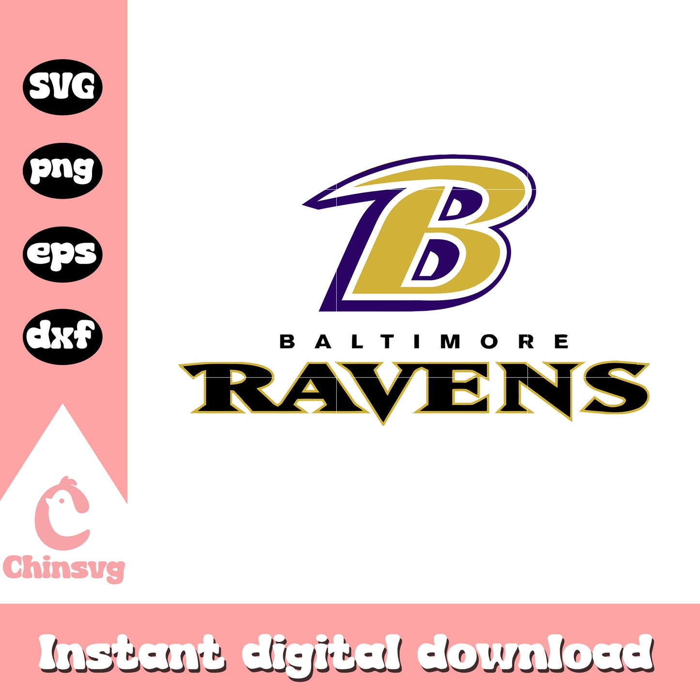 Baltimore ravens nfl logo design svg, nfl teams svg