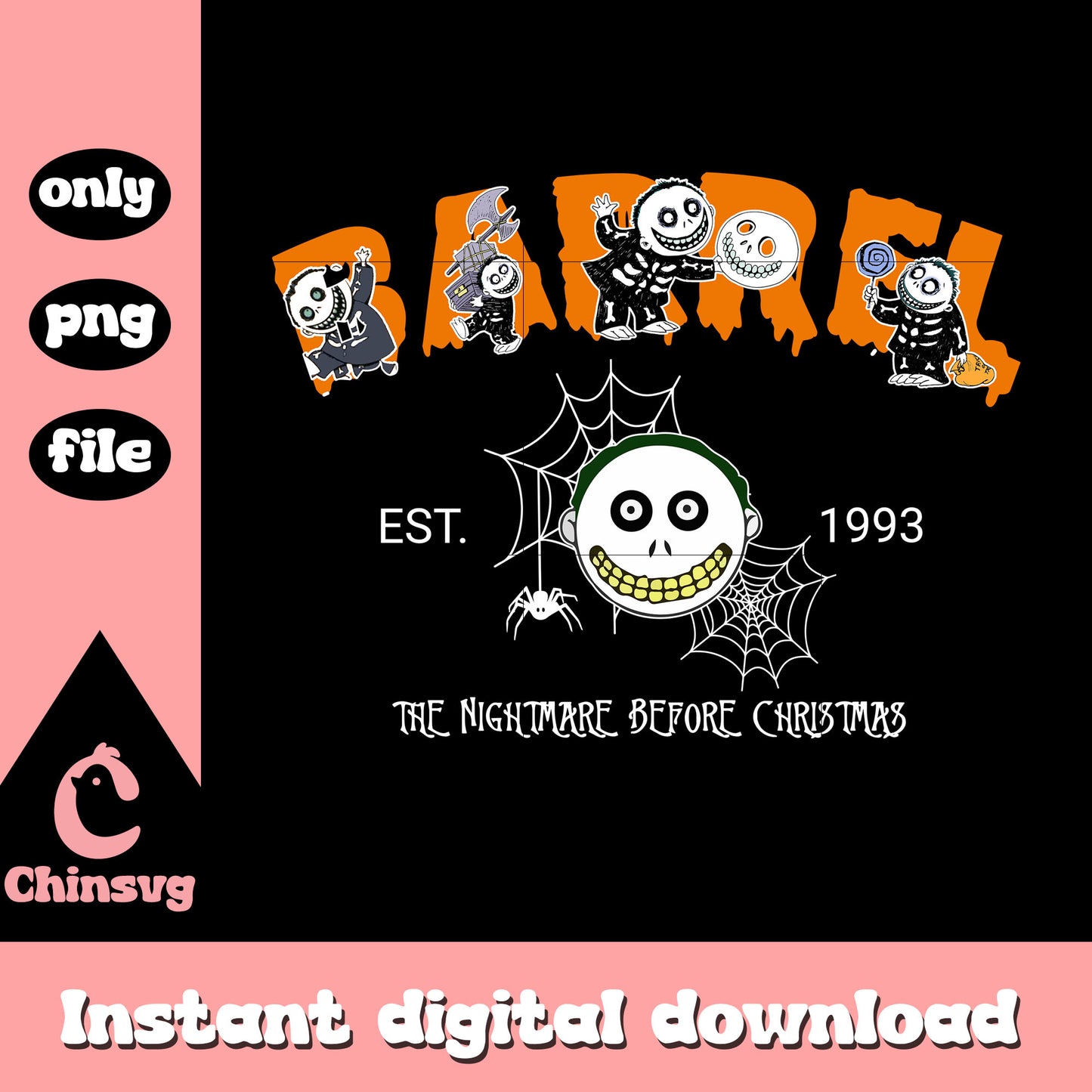 Barrel face est 1993 nightmare png, barrel nightmare before christmas png