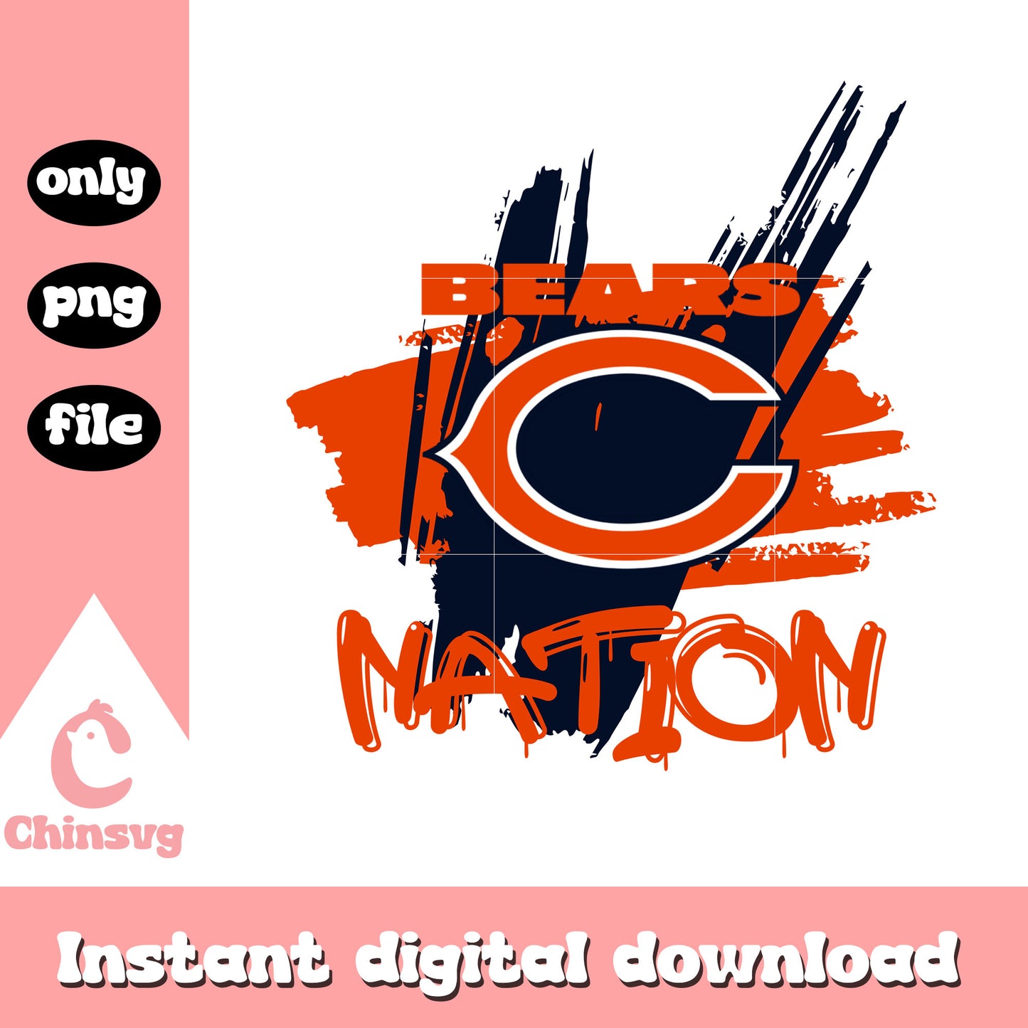 Bear nation logo design png, Chicago Bears logo png
