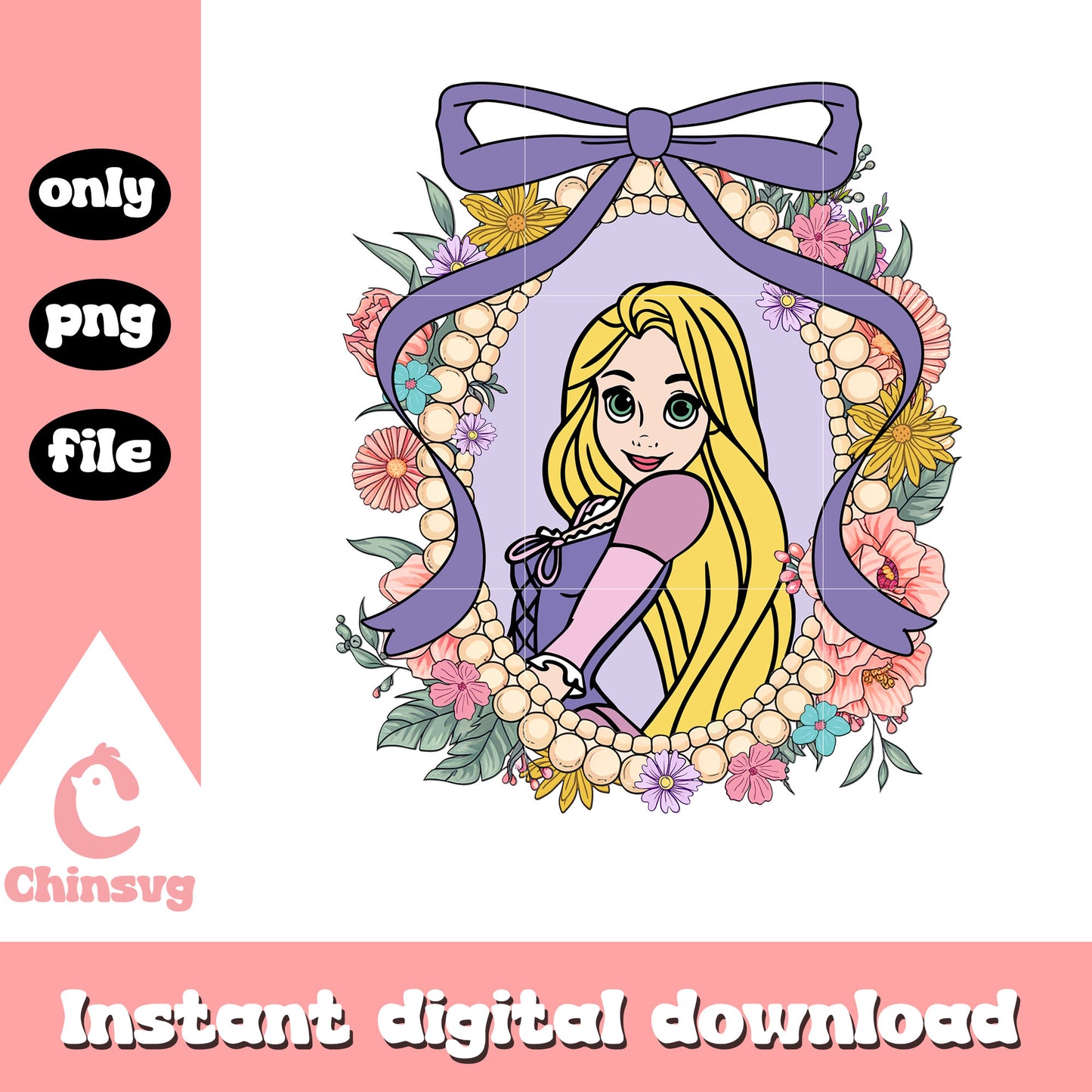 Beautiful Rapunzel and mirror png, disney princess png, disney png