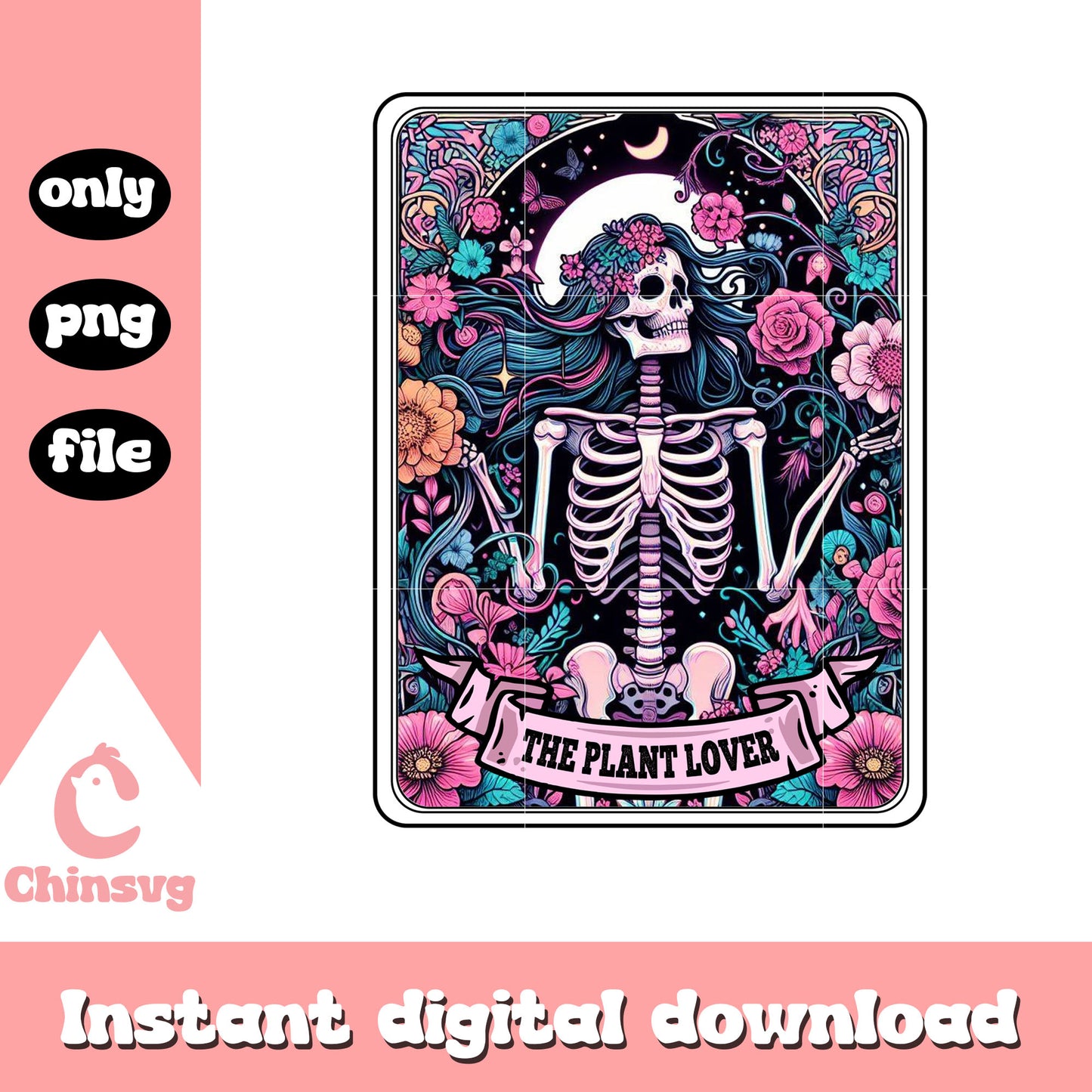 Beautiful skeleton tarot card png, the plant png, tarot png