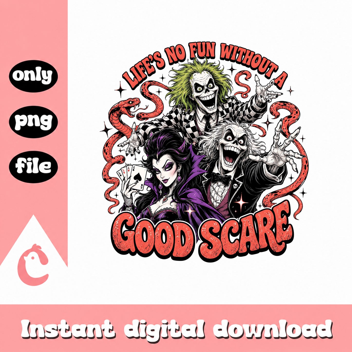 Beetlejuice Halloween PNG, Life's No Fun Without Scare, Horror Movie PNG